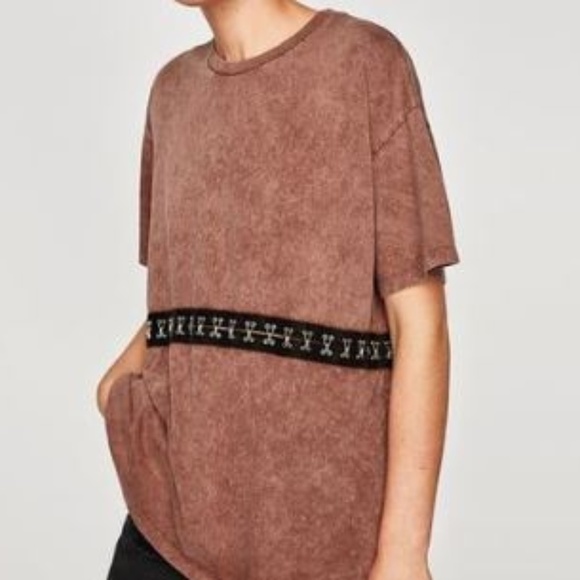 Zara Rust Wash T-Shirt - Picture 1 of 1